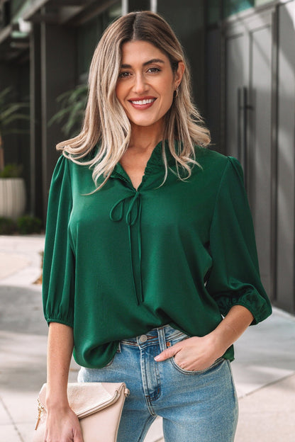Gwendolyn 3 4 Sleeve Blouse - Hello Beautiful BoutiqueBlouses & ShirtsThreaded Pear