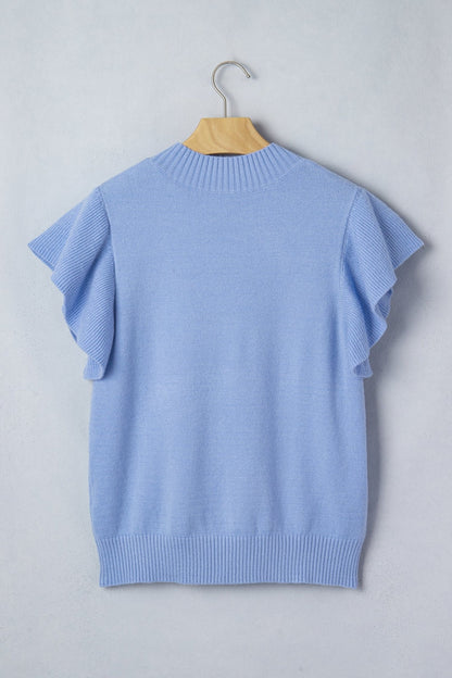 Hadassah Ruffle Short Sleeve Sweater - Hello Beautiful BoutiqueShort Sleeve SweatersThreaded Pear