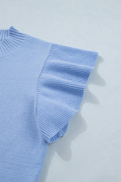 Hadassah Ruffle Short Sleeve Sweater - Hello Beautiful BoutiqueShort Sleeve SweatersThreaded Pear