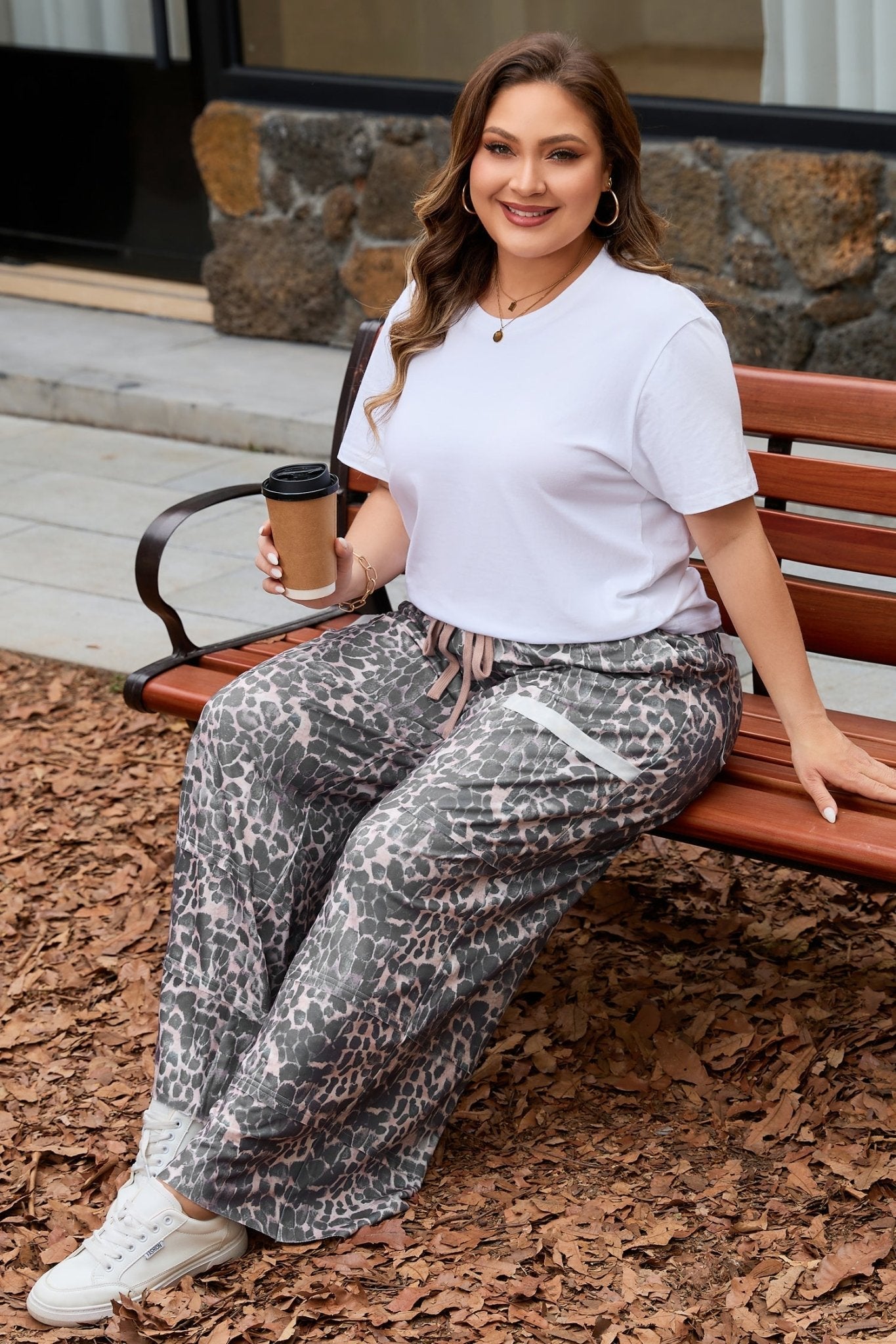Hadley Patch Drawstring Loose PLUS Pants - Hello Beautiful BoutiquePlus Size BottomsThreaded Pear
