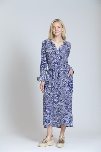 Half Placket Maxi Dress T42P/C - 380D/NC - Hello Beautiful BoutiqueDressAPNY