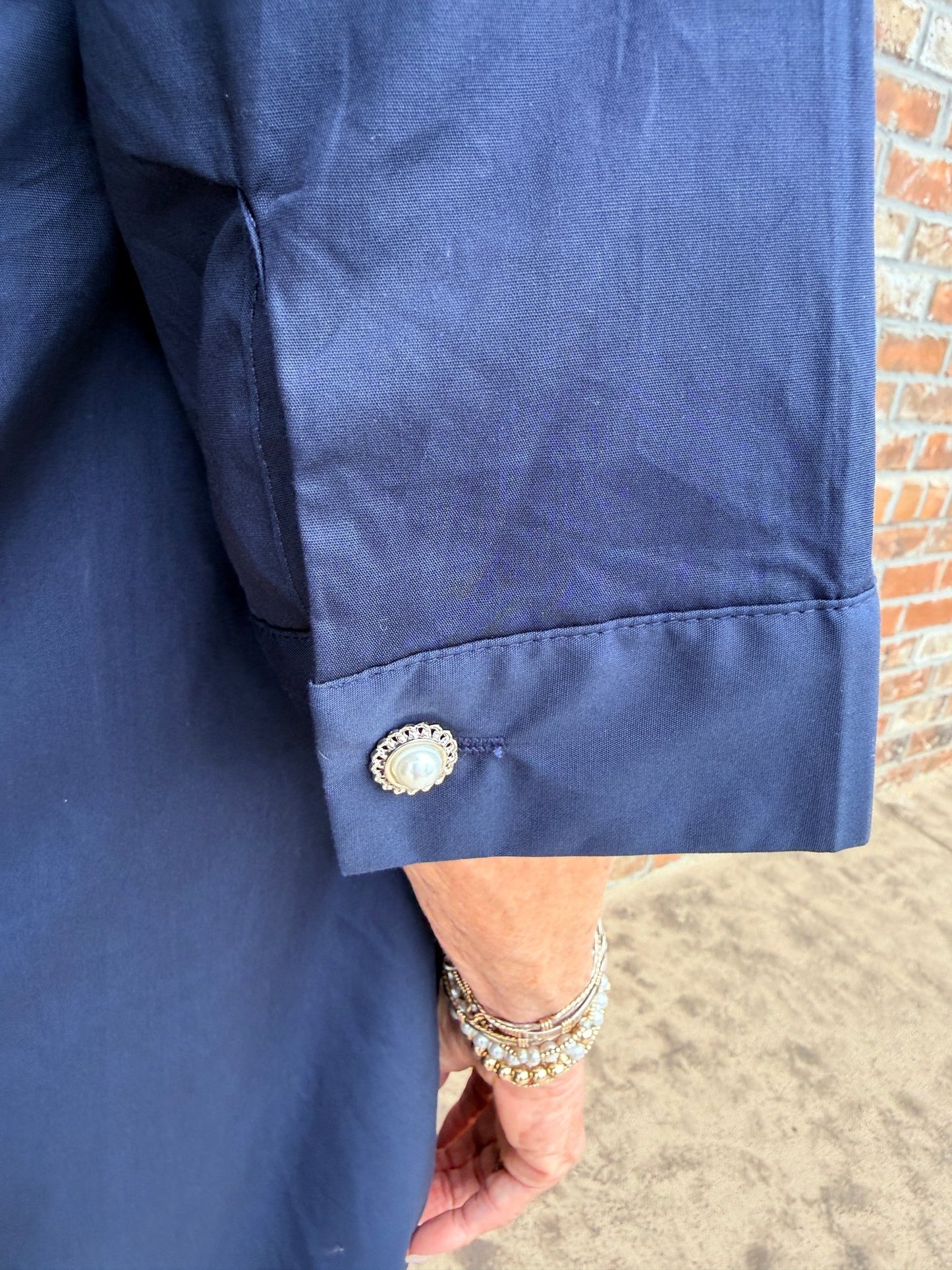 Half Sleeve Solid Shift Dress with Pearl Button Accent G15661 - Hello Beautiful BoutiqueDressJodifl