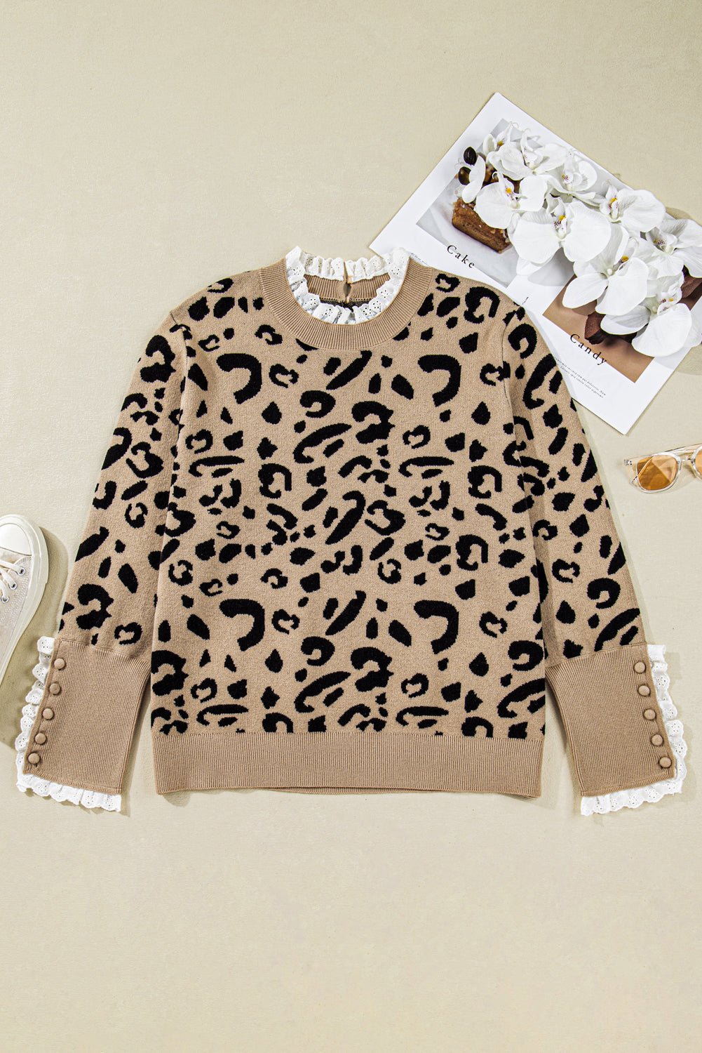 Halle Lacy Trim Cuffed PLUS Sweater - Hello Beautiful BoutiquePlus Size Sweaters & CardigansThreaded Pear