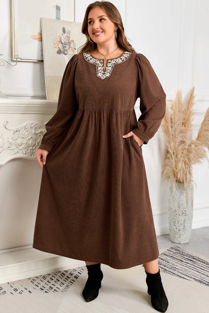 Hallie High Waist Midi PLUS Dress - Hello Beautiful BoutiquePlus Size Midi DressesThreaded Pear