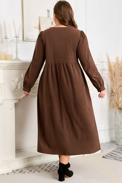 Hallie High Waist Midi PLUS Dress - Hello Beautiful BoutiquePlus Size Midi DressesThreaded Pear