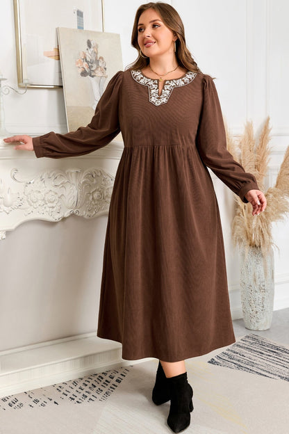 Hallie High Waist Midi PLUS Dress - Hello Beautiful BoutiquePlus Size Midi DressesThreaded Pear