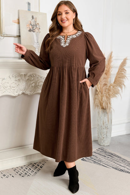 Hallie High Waist Midi PLUS Dress - Hello Beautiful BoutiquePlus Size Midi DressesThreaded Pear