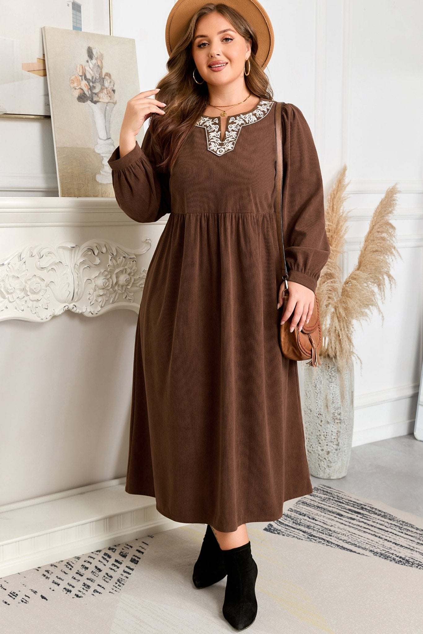 Hallie High Waist Midi PLUS Dress - Hello Beautiful BoutiquePlus Size Midi DressesThreaded Pear