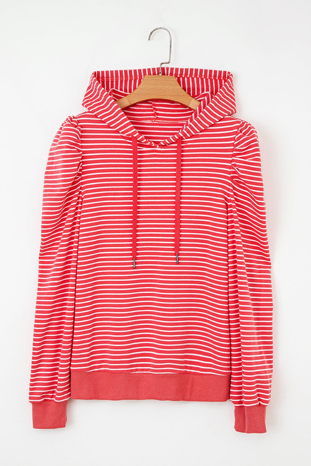 Hallie Puff Sleeve Stripe Hoodie - Hello Beautiful BoutiqueSweatshirts & HoodiesThreaded Pear