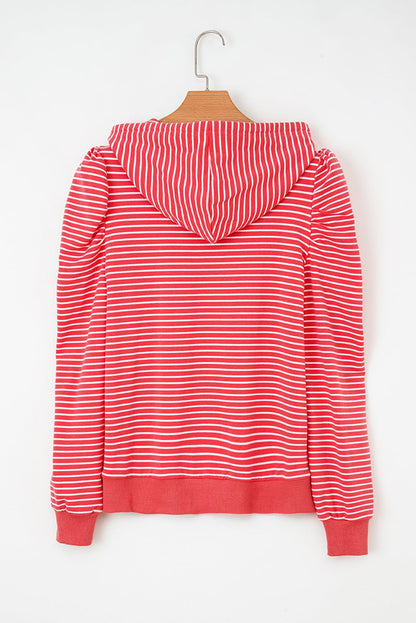 Hallie Puff Sleeve Stripe Hoodie - Hello Beautiful BoutiqueSweatshirts & HoodiesThreaded Pear