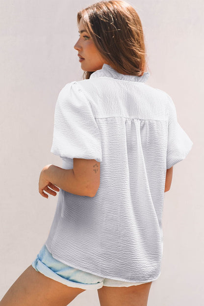 Hallie Short Bubble Sleeve Shirt - Hello Beautiful BoutiqueBlouses & ShirtsThreaded Pear