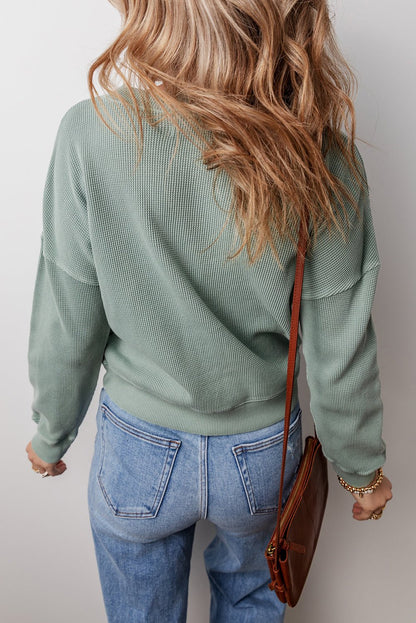 Halo Knit Drop Shoulder Top - Hello Beautiful BoutiqueLong Sleeve TopsThreaded Pear