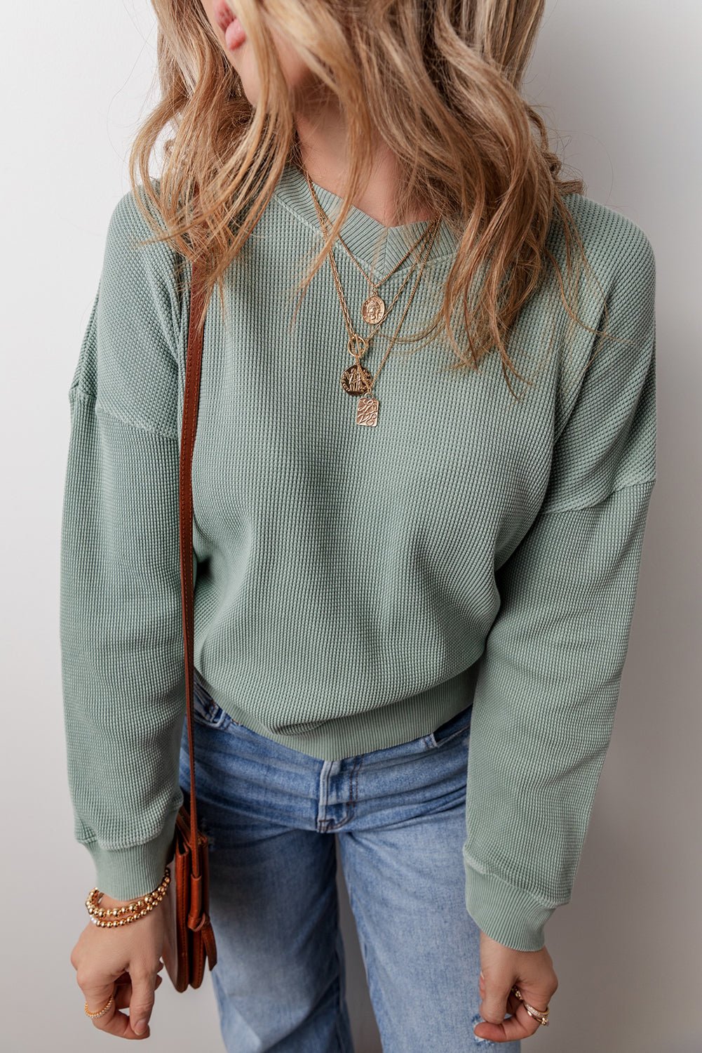 Halo Knit Drop Shoulder Top - Hello Beautiful BoutiqueLong Sleeve TopsThreaded Pear