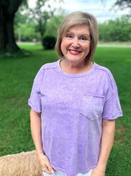 Halo Snow Washed Relaxed Fit Tee - Hello Beautiful BoutiqueTopZenana