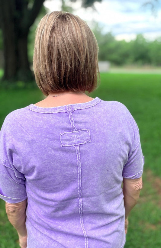 Halo Snow Washed Relaxed Fit Tee - Hello Beautiful BoutiqueTopZenana
