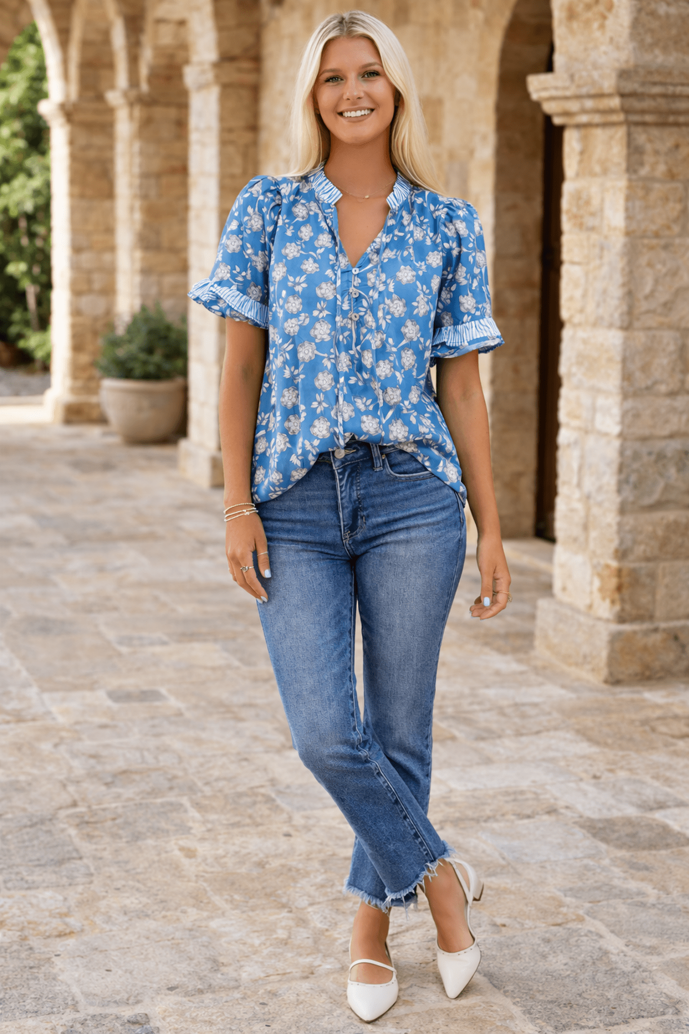 Hana Detail Short Sleeve Blouse - Hello Beautiful BoutiqueBlouses & ShirtsThreaded Pear