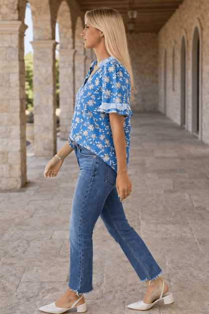 Hana Detail Short Sleeve Blouse - Hello Beautiful BoutiqueBlouses & ShirtsThreaded Pear