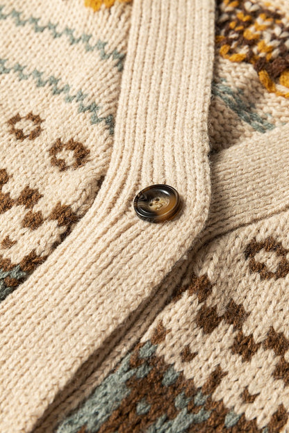Hana Pattern Knitted Cardigan Sweater - Hello Beautiful BoutiqueCardigansThreaded Pear
