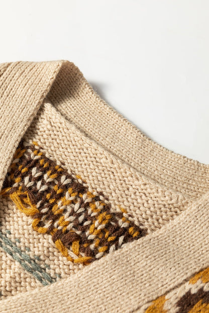 Hana Pattern Knitted Cardigan Sweater - Hello Beautiful BoutiqueCardigansThreaded Pear