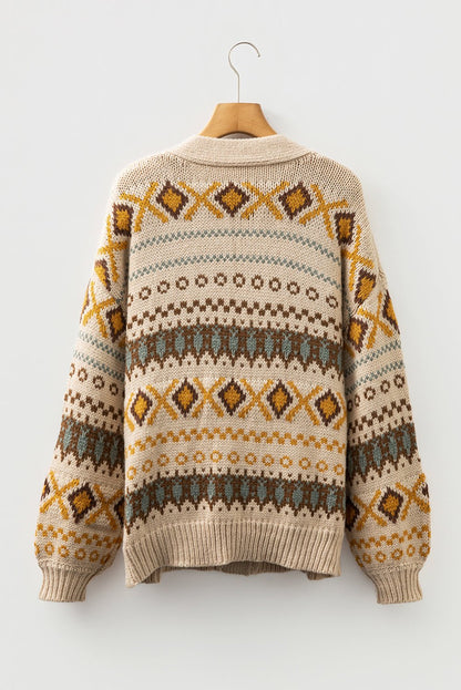 Hana Pattern Knitted Cardigan Sweater - Hello Beautiful BoutiqueCardigansThreaded Pear