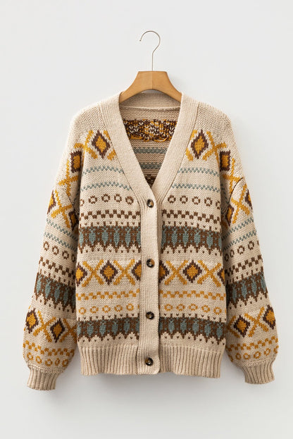 Hana Pattern Knitted Cardigan Sweater - Hello Beautiful BoutiqueCardigansThreaded Pear