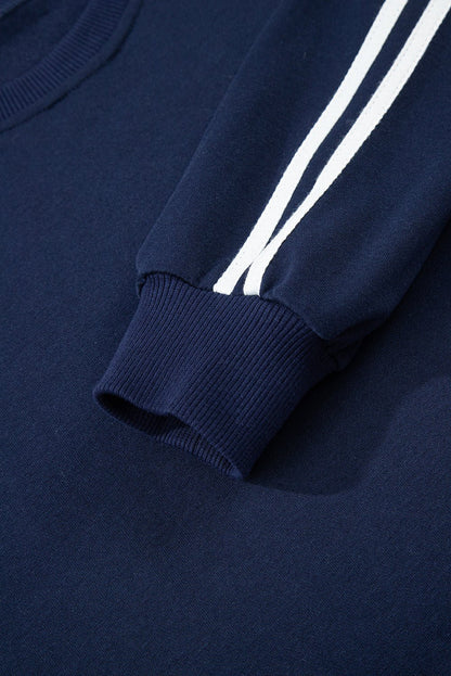 Hana Striped Detail Crewneck Pullover - Hello Beautiful BoutiquePant SetsThreaded Pear