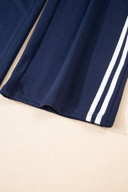 Hana Striped Detail Crewneck Pullover - Hello Beautiful BoutiquePant SetsThreaded Pear