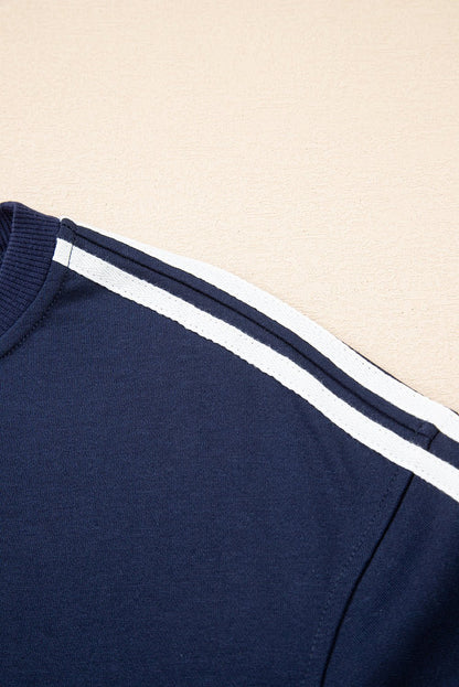 Hana Striped Detail Crewneck Pullover - Hello Beautiful BoutiquePant SetsThreaded Pear