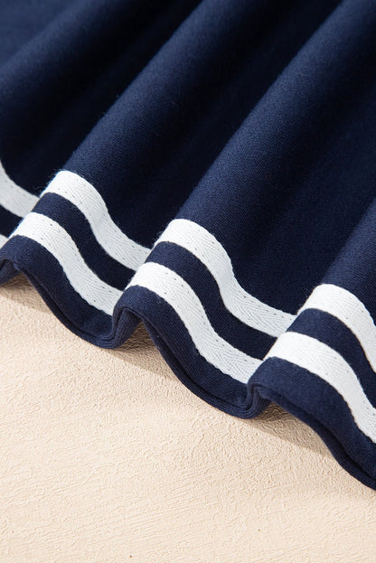 Hana Striped Detail Crewneck Pullover - Hello Beautiful BoutiquePant SetsThreaded Pear