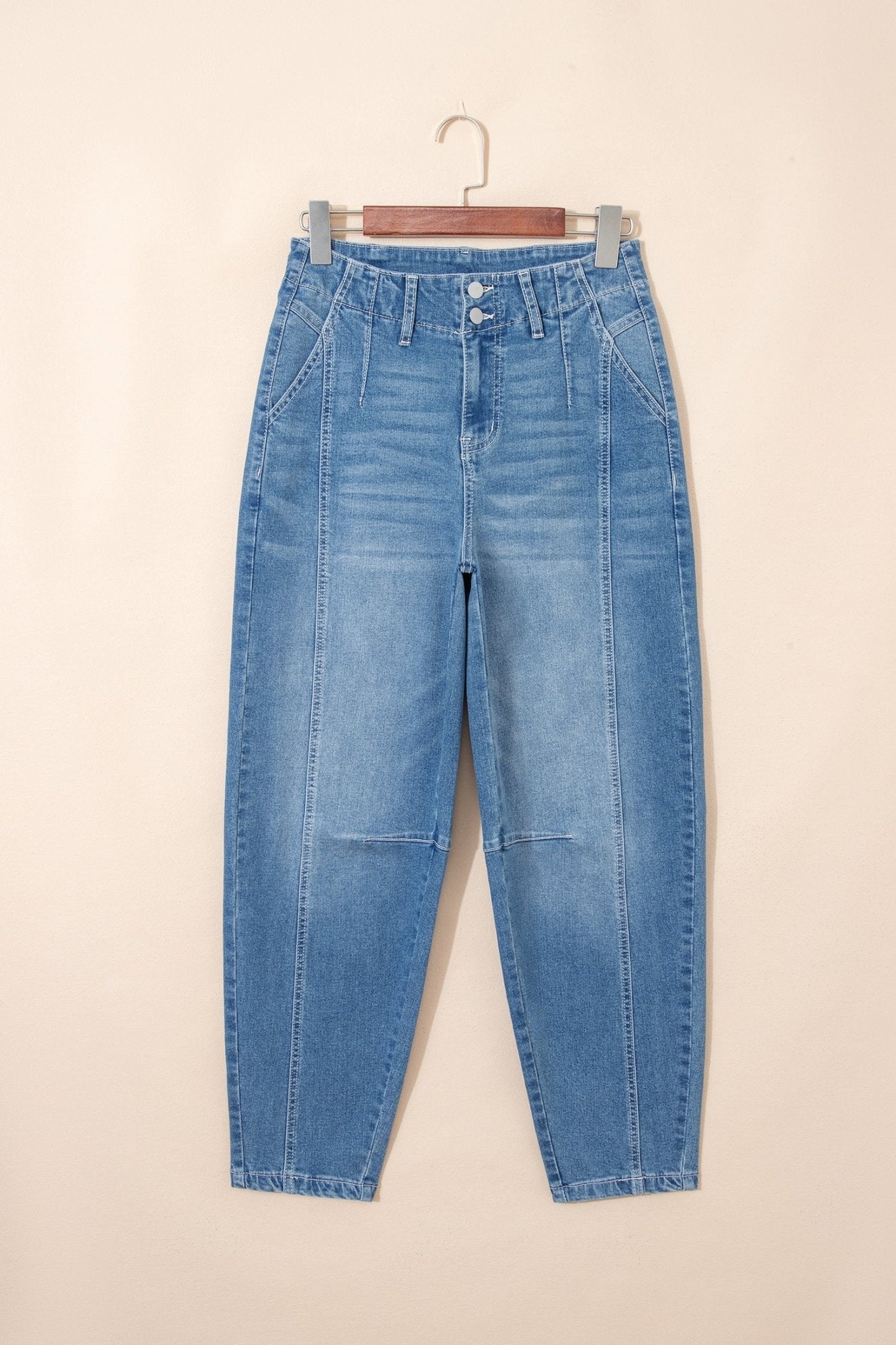 Hana Wash Cuffed Barrel Jeans - Hello Beautiful BoutiqueJeansThreaded Pear