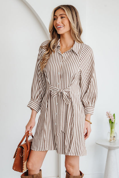 Hanna Sleeve Down Mini Shirt - Hello Beautiful BoutiqueMini DressesThreaded Pear