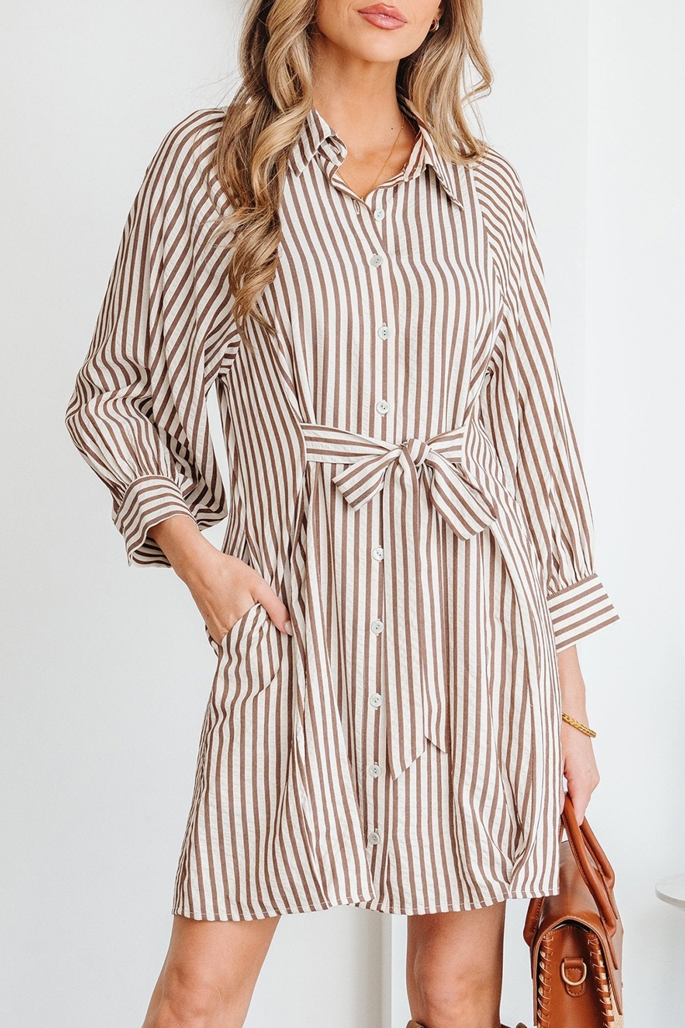 Hanna Sleeve Down Mini Shirt - Hello Beautiful BoutiqueMini DressesThreaded Pear