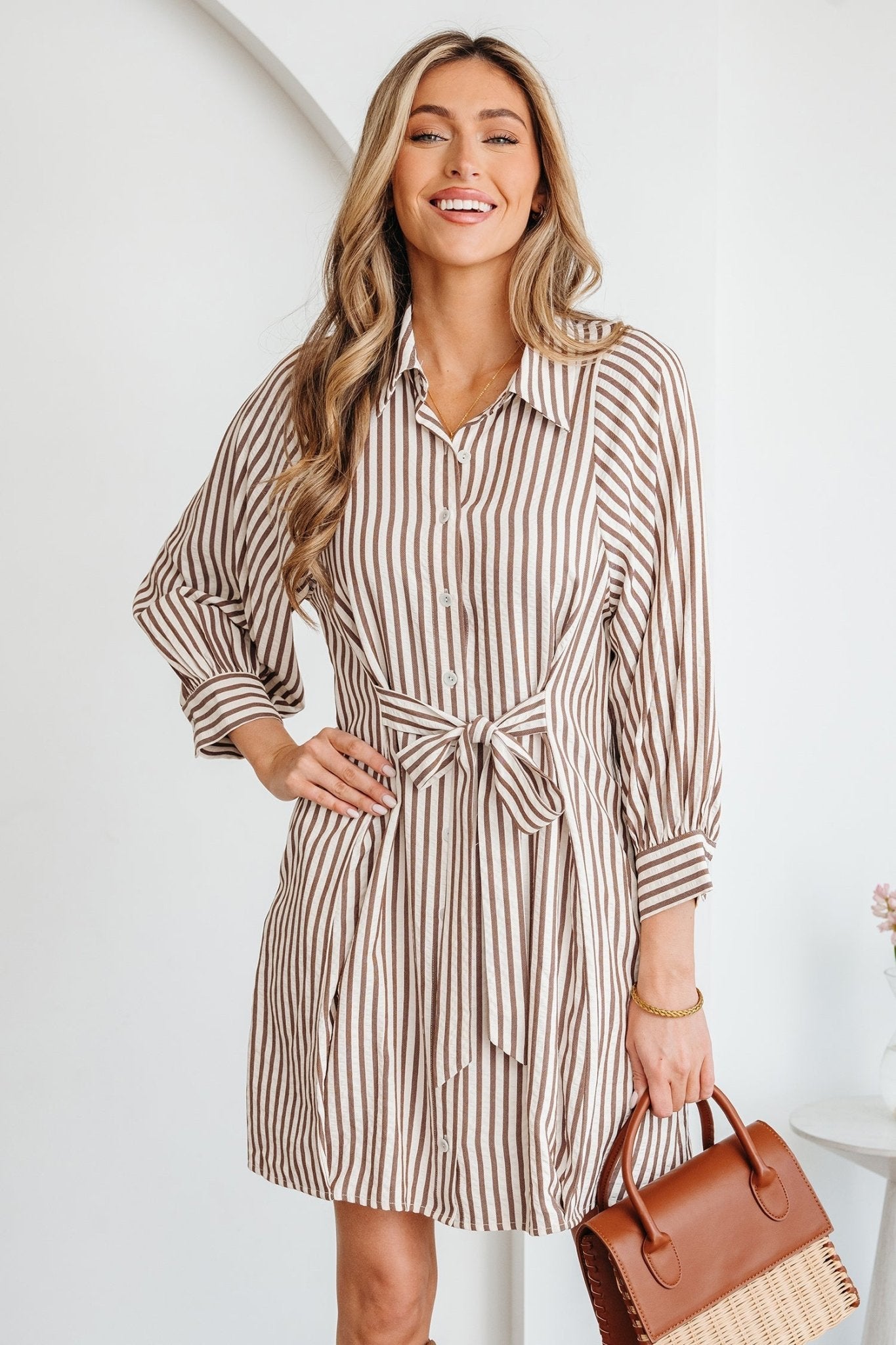 Hanna Sleeve Down Mini Shirt - Hello Beautiful BoutiqueMini DressesThreaded Pear