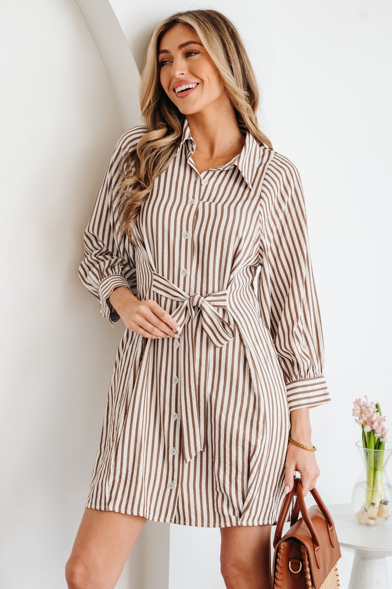 Hanna Sleeve Down Mini Shirt - Hello Beautiful BoutiqueMini DressesThreaded Pear