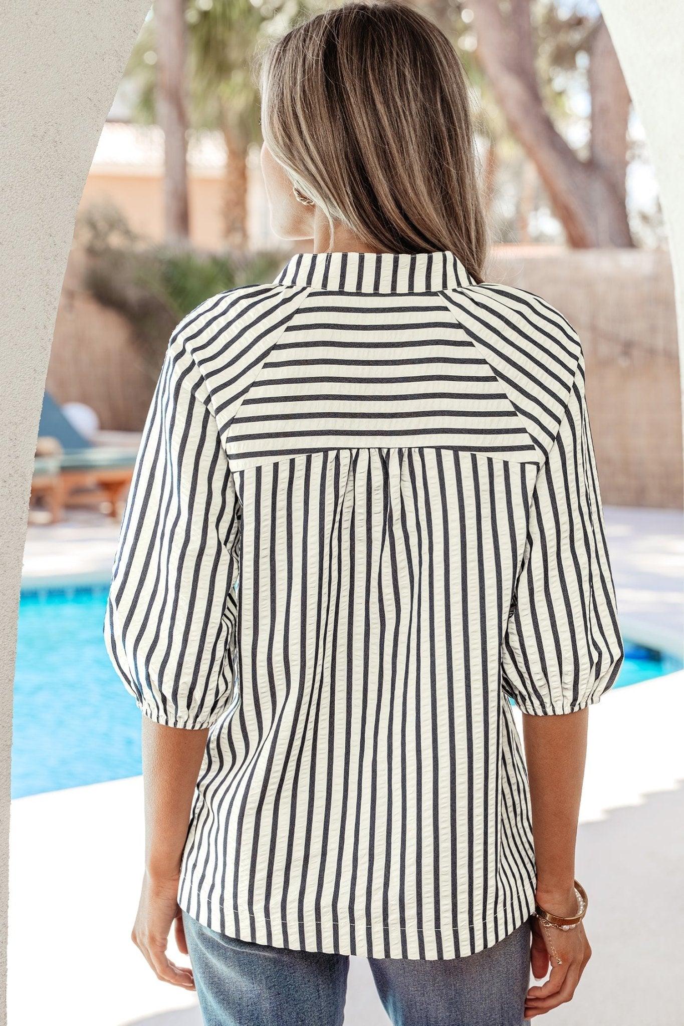 Harmoni Detail Short Sleeve Blouse - Hello Beautiful BoutiqueBlouses & ShirtsThreaded Pear