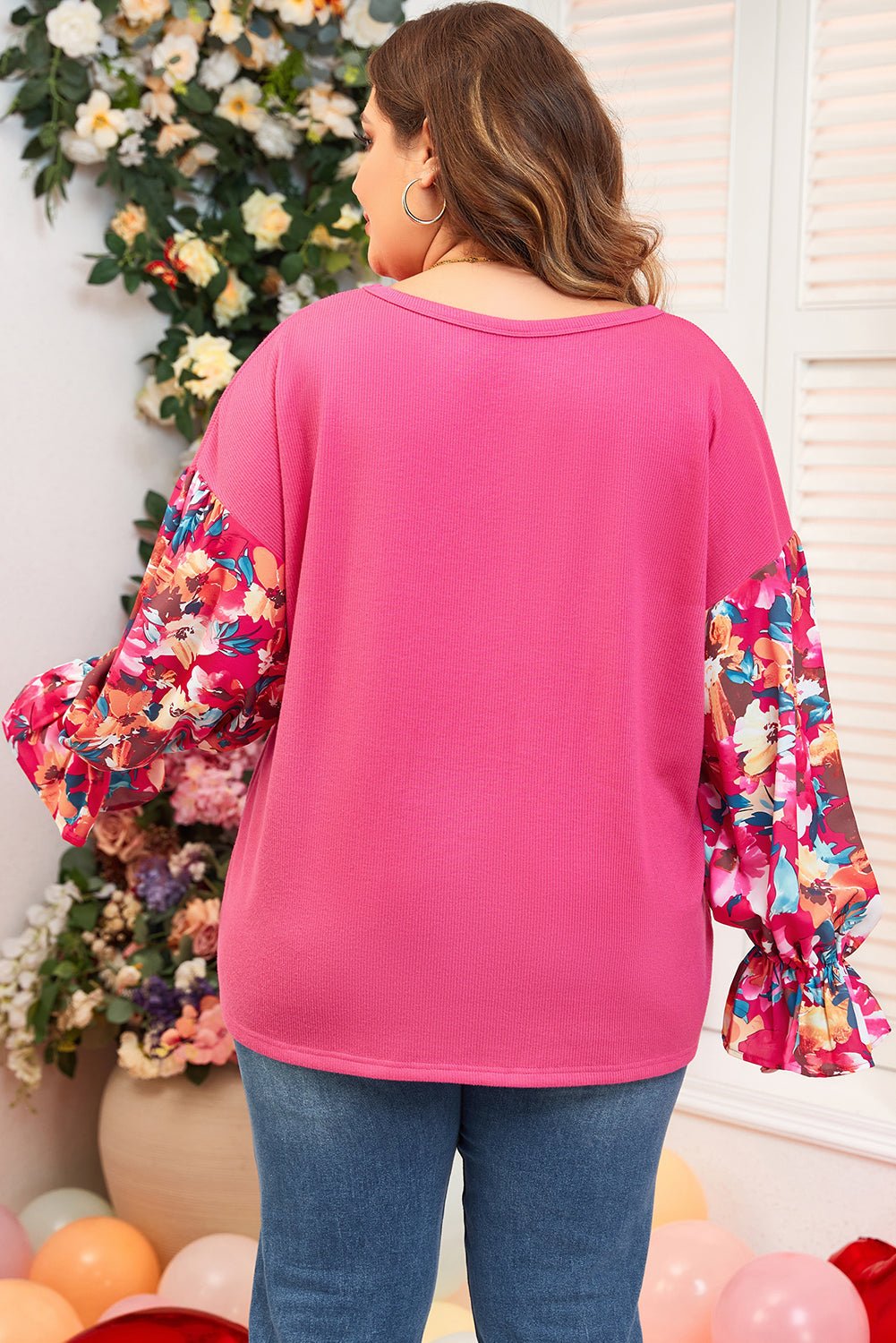 Harmony Sleeve Rib Knit PLUS Top - Hello Beautiful BoutiquePlus Size Long Sleeve TopsThreaded Pear