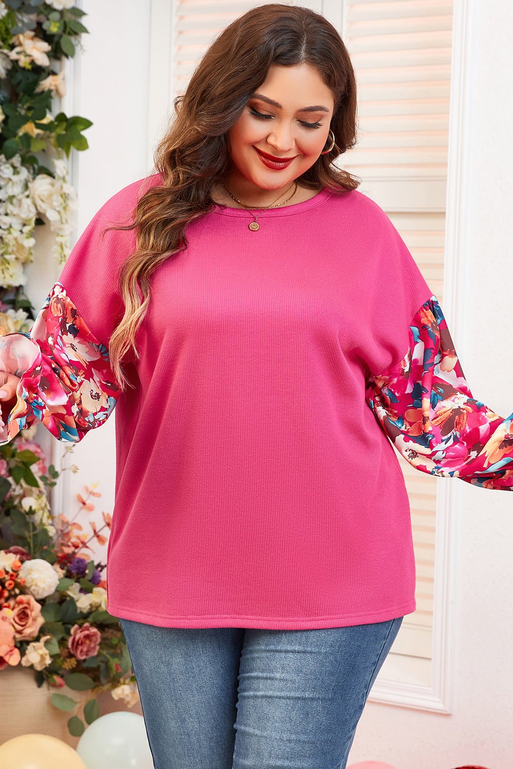 Harmony Sleeve Rib Knit PLUS Top - Hello Beautiful BoutiquePlus Size Long Sleeve TopsThreaded Pear
