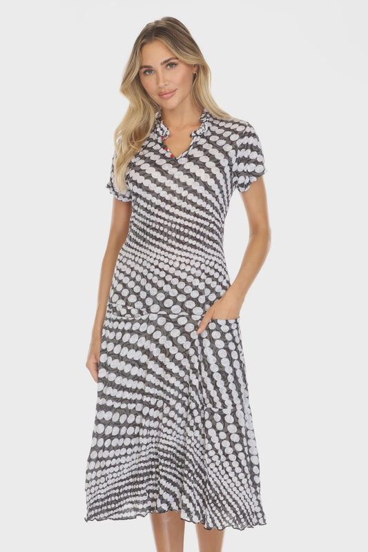 Harper Dot Swirl Dress DH16003 - Hello Beautiful BoutiqueDressCarine
