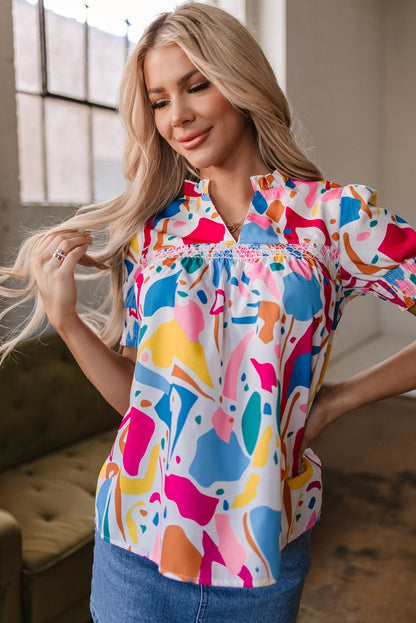 Harper Shirred Short Sleeve Blouse - Hello Beautiful BoutiqueBlouses & ShirtsThreaded Pear