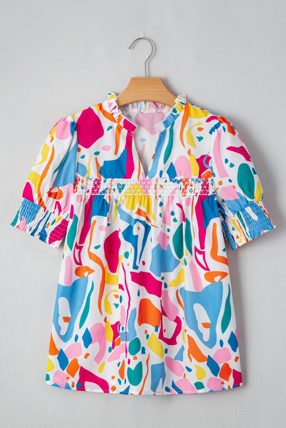 Harper Shirred Short Sleeve Blouse - Hello Beautiful BoutiqueBlouses & ShirtsThreaded Pear