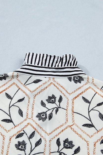 Hayden Patchwork Short Sleeve Blouse - Hello Beautiful BoutiqueBlouses & ShirtsThreaded Pear