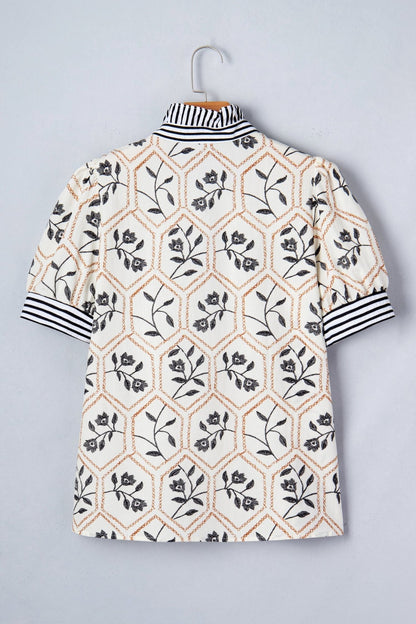 Hayden Patchwork Short Sleeve Blouse - Hello Beautiful BoutiqueBlouses & ShirtsThreaded Pear