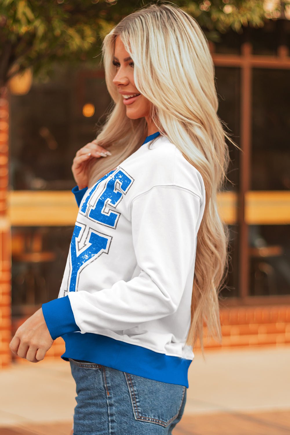 Heaven Striped Detail Baggy Sweatshirt - Hello Beautiful BoutiqueSweatshirts & HoodiesThreaded Pear