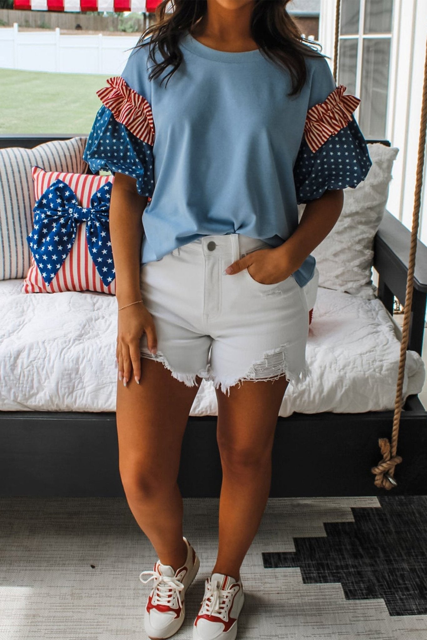 Henley Short Puff Sleeve Top - Hello Beautiful BoutiqueTops & TeesThreaded Pear
