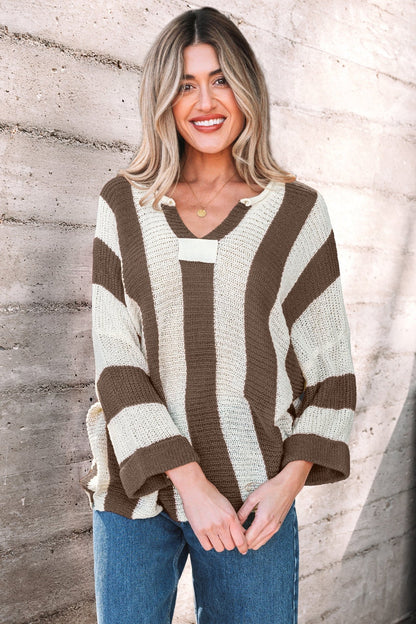 Holland Colorblock Bracelet Sleeve Sweater - Hello Beautiful BoutiqueSweatersThreaded Pear