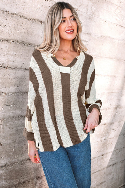 Holland Colorblock Bracelet Sleeve Sweater - Hello Beautiful BoutiqueSweatersThreaded Pear
