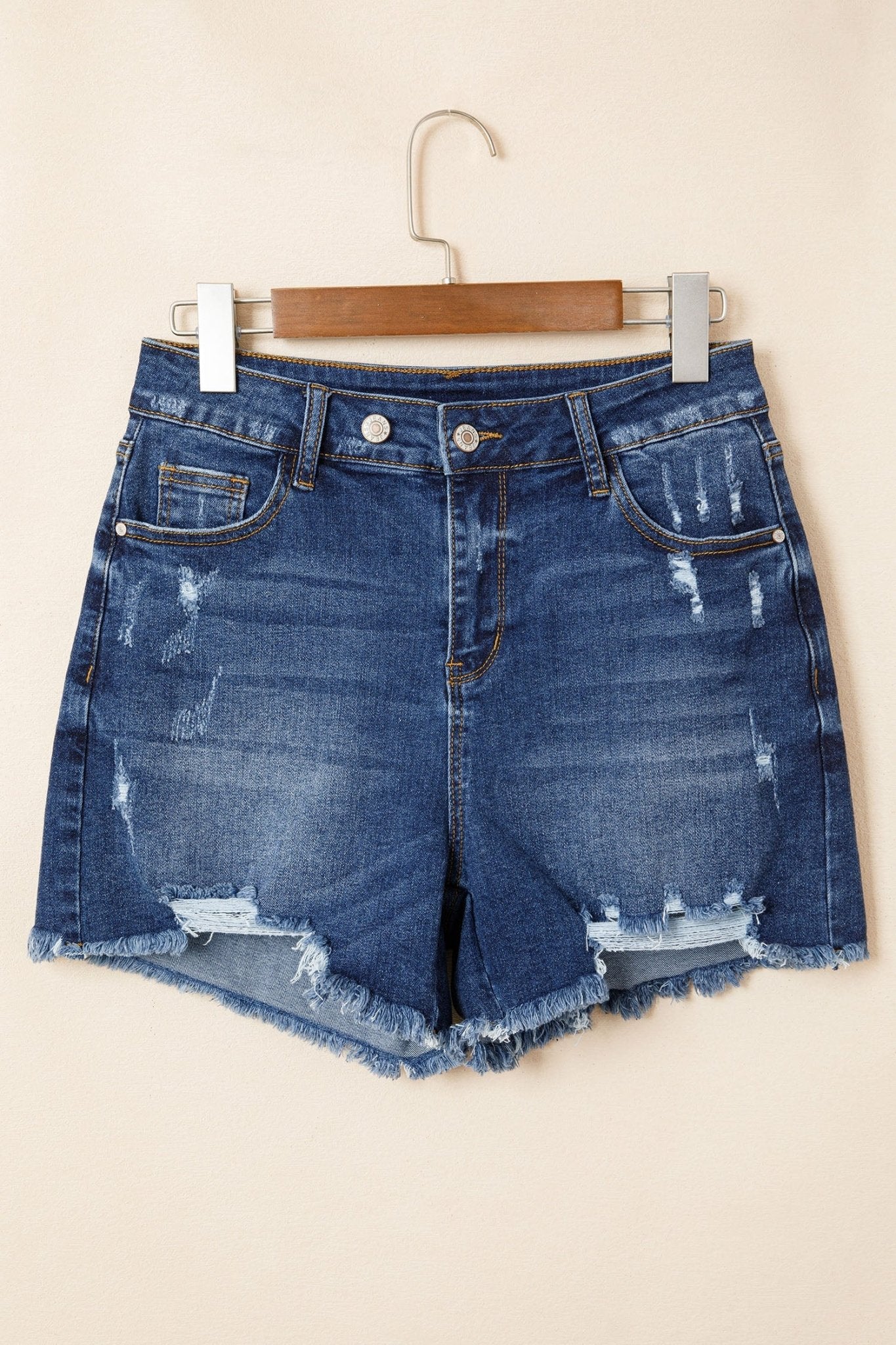 Holland Hem Distressed Whiskery Shorts - Hello Beautiful BoutiqueDenim ShortsThreaded Pear
