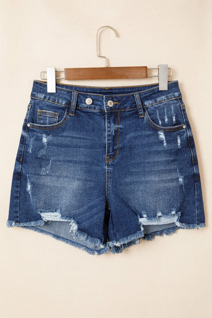 Holland Hem Distressed Whiskery Shorts - Hello Beautiful BoutiqueDenim ShortsThreaded Pear