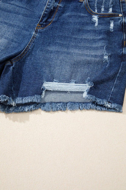 Holland Hem Distressed Whiskery Shorts - Hello Beautiful BoutiqueDenim ShortsThreaded Pear