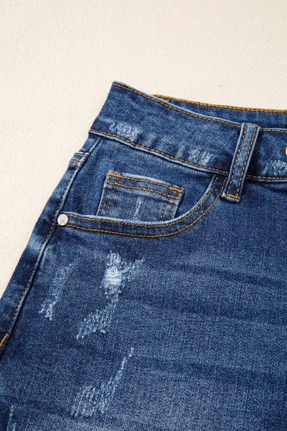 Holland Hem Distressed Whiskery Shorts - Hello Beautiful BoutiqueDenim ShortsThreaded Pear